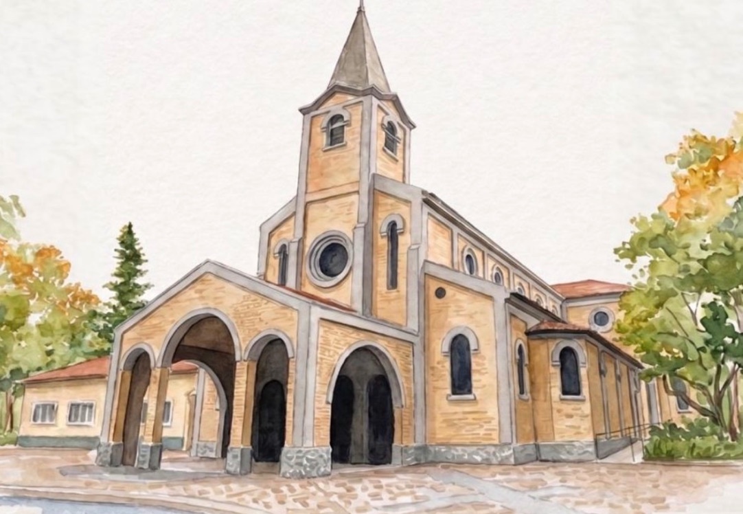 Aquarela da Paróquia São José, em São Paulo